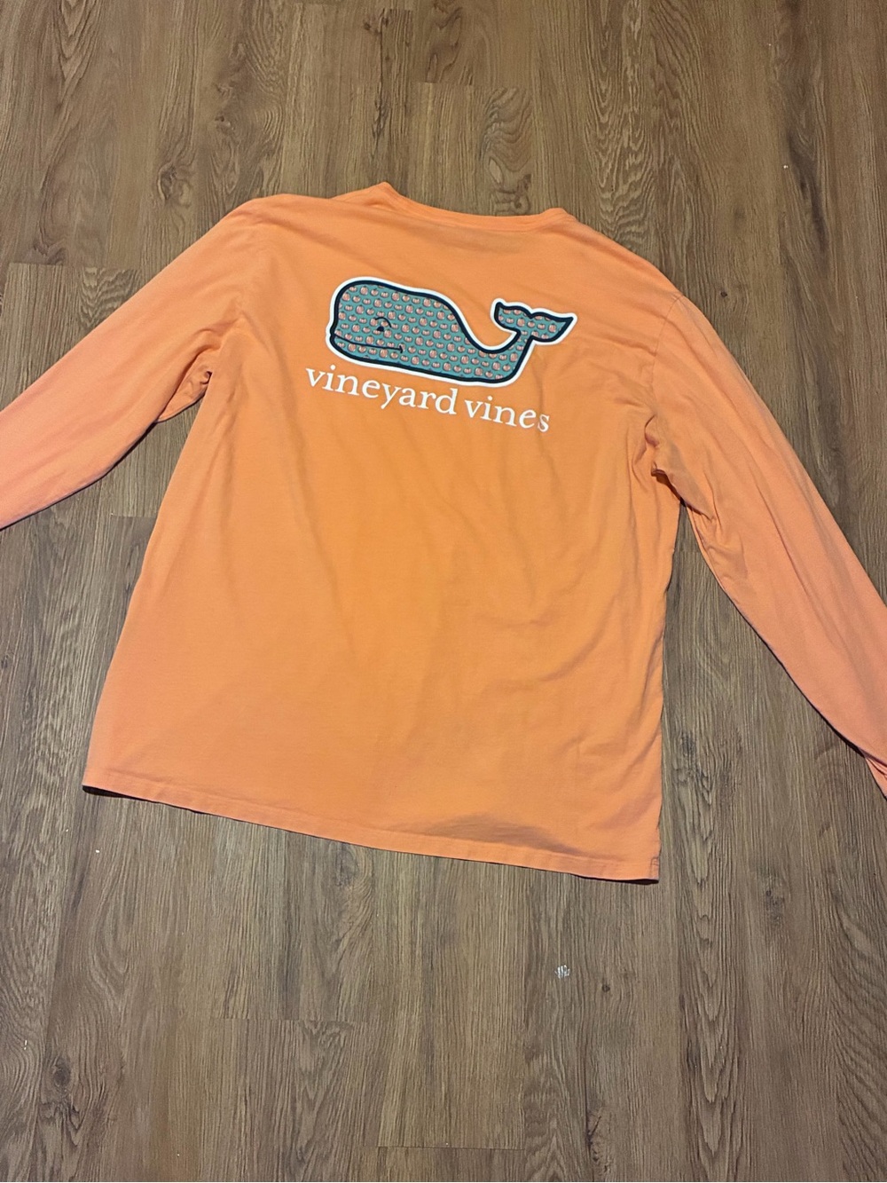 Vineyard Vines Coral-Orange Logo Crewneck Tee